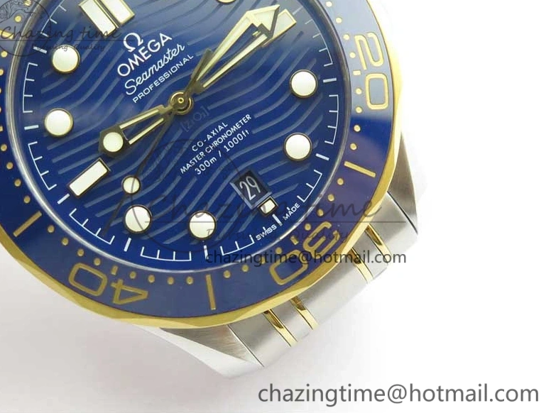 0201 2018 Seamaster Diver 300M SS YG VSF 1:1 Best Edition YG Bezel Blue Dial on SS YG Bracelet A Effortless 7897